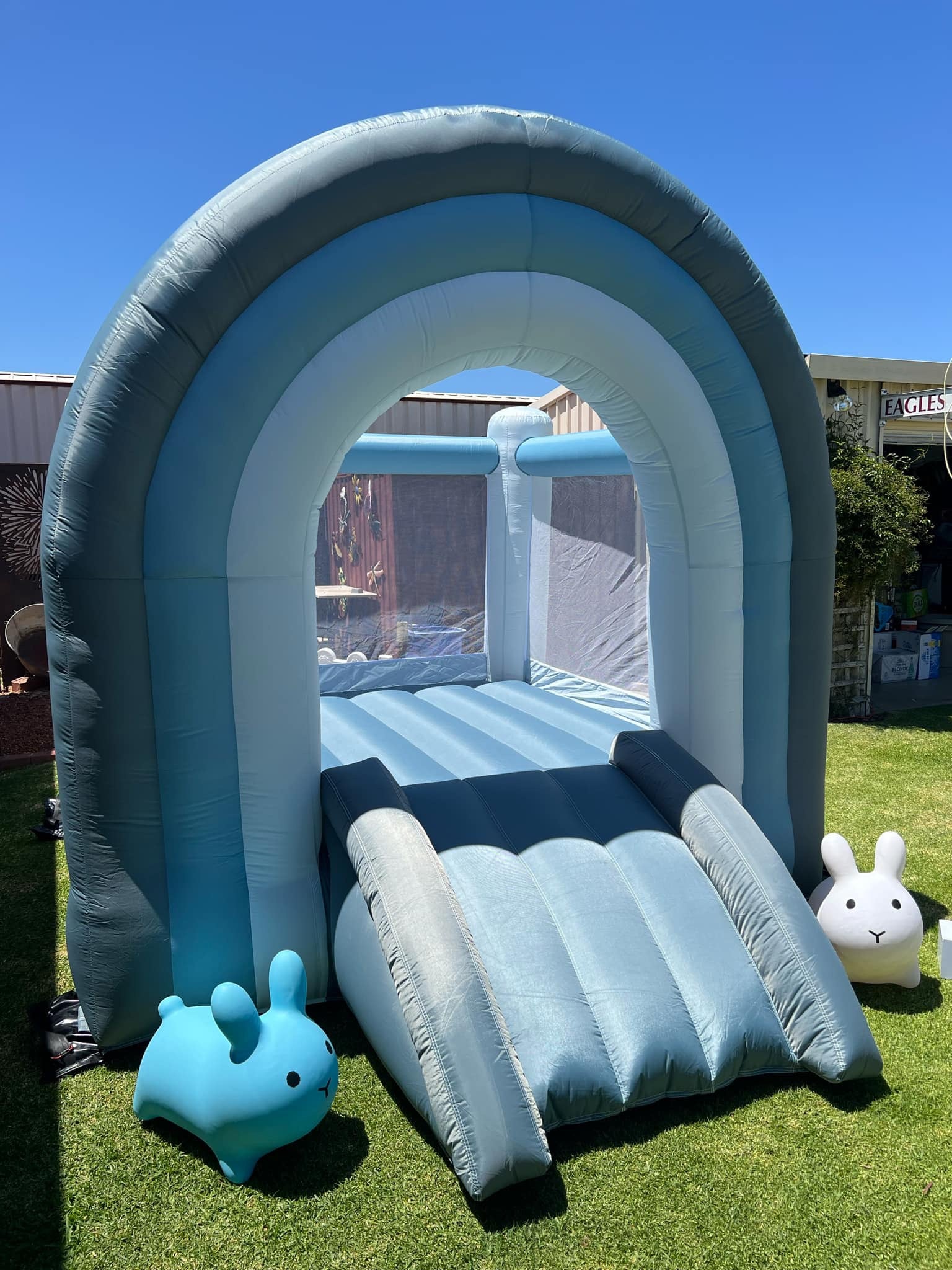 Mini Denim Rainbow Bouncy Castle